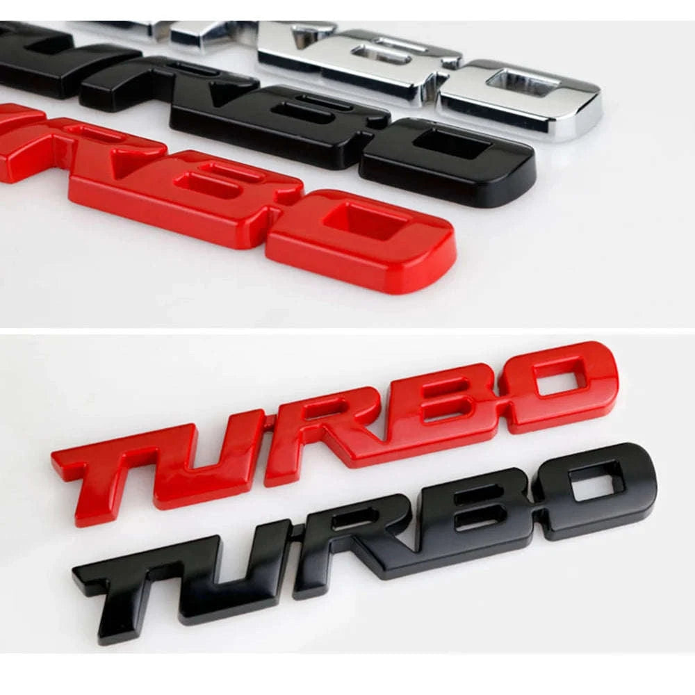 Car Turbo Boost 3D Metal Emblem Badge Sticker-Red