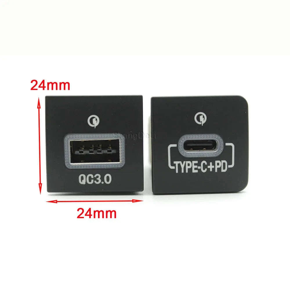 Car USB Charger PD Quick Charge Adapter for Select 2006-2012 Vehicles-USB and PD-right