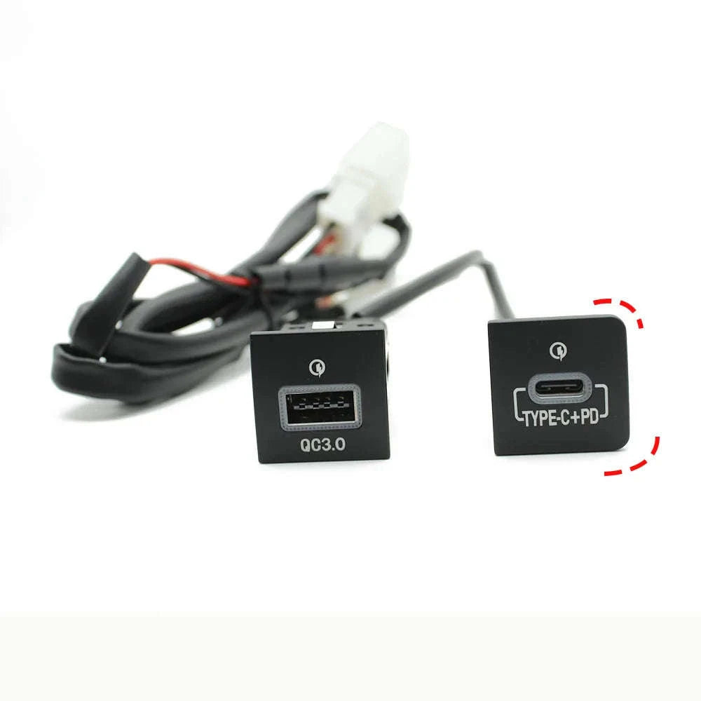Car USB Charger PD Quick Charge Adapter for Select 2006-2012 Vehicles-USB and PD-right