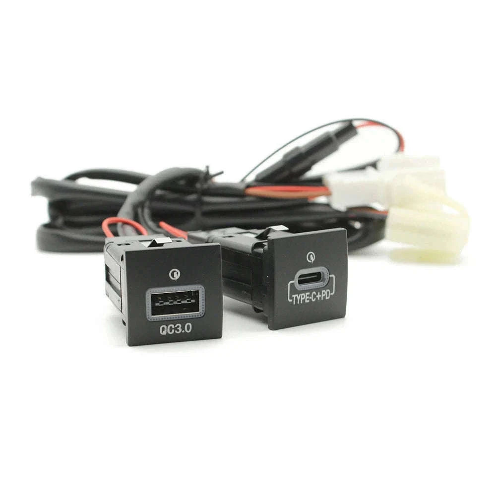 Car USB Charger PD Quick Charge Adapter for Select 2006-2012 Vehicles-USB and PD-right