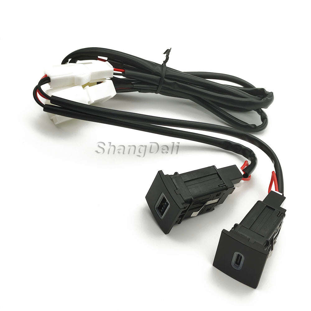Car USB Charger PD Quick Charge QC3.0 Button Adapter-Single PD right