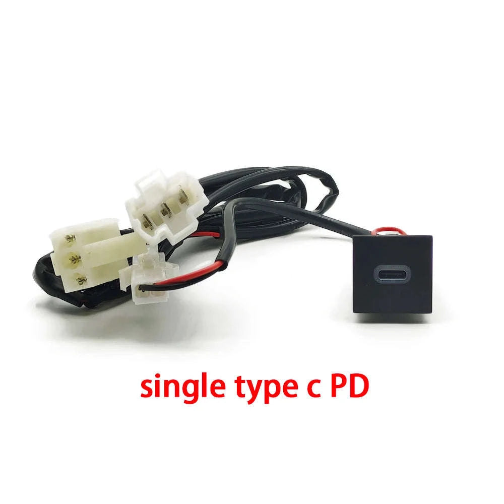 Car USB Charger PD Quick Charge QC3.0 Button Adapter-Single PD right