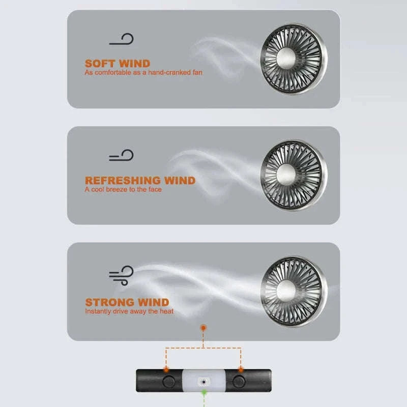 Car USB Fan Dual Head Adjustable Rear Seat Cooling Fan-1 set