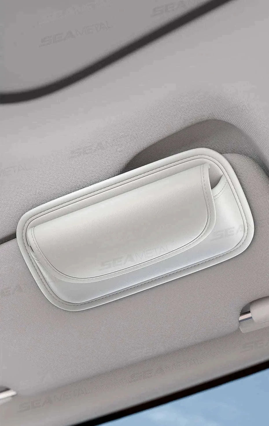 Car Visor Glasses Case Leatherette Large-Capacity-Black