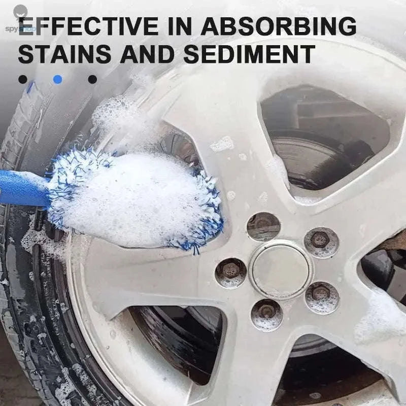 Car Wheel Hub Brush for Deep Cleaning Tight Wheel Spaces-Blue 1pc