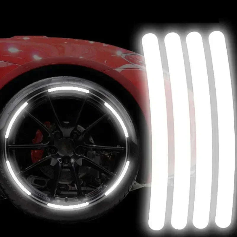 Car Wheel Hub Reflective Stripe Stickers-40Pcs-Red-lun