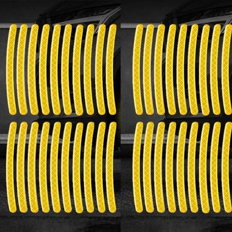 Car Wheel Hub Reflective Stripe Stickers-40Pcs-Red-lun