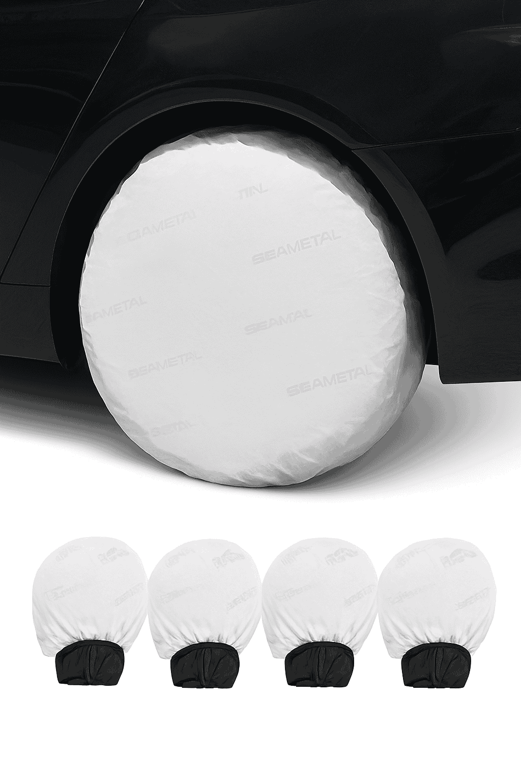 Car Wheel Tire Cover for 29-32in Tires-Silver 4pcs