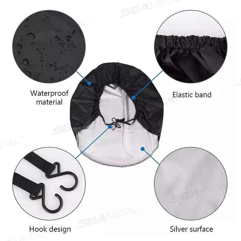 Car Wheel Tire Cover for 29-32in Tires-Silver 4pcs