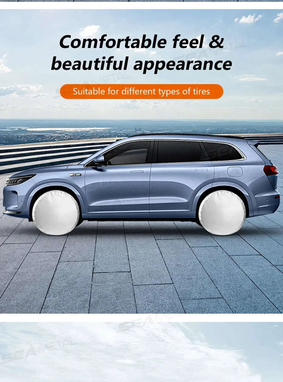 Car Wheel Tire Cover for 29-32in Tires-Silver 4pcs
