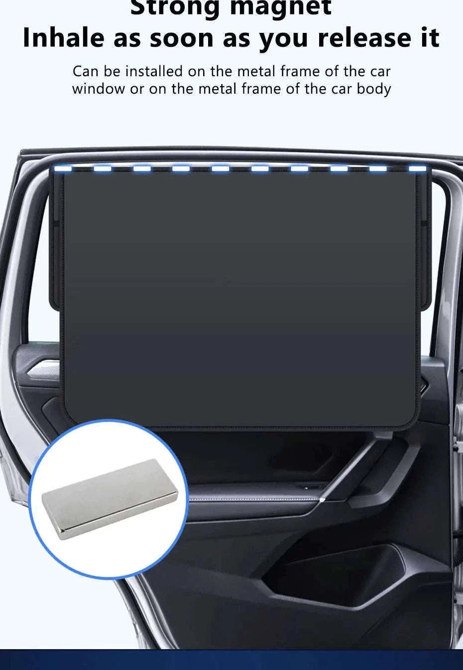 Car Window Sunshade Magnetic Side Window Curtain-Rear-1pc