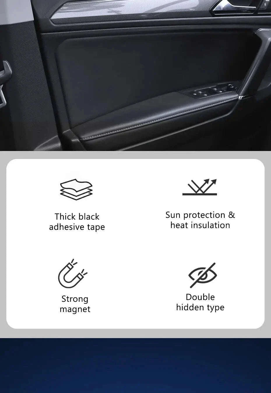 Car Window Sunshade Magnetic Side Window Curtain-Rear-1pc