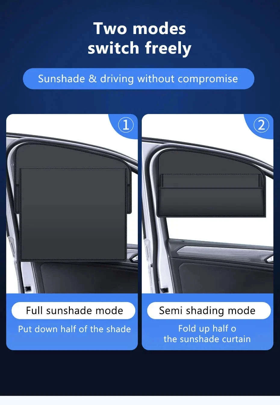 Car Window Sunshade Magnetic Side Window Curtain-Rear-1pc