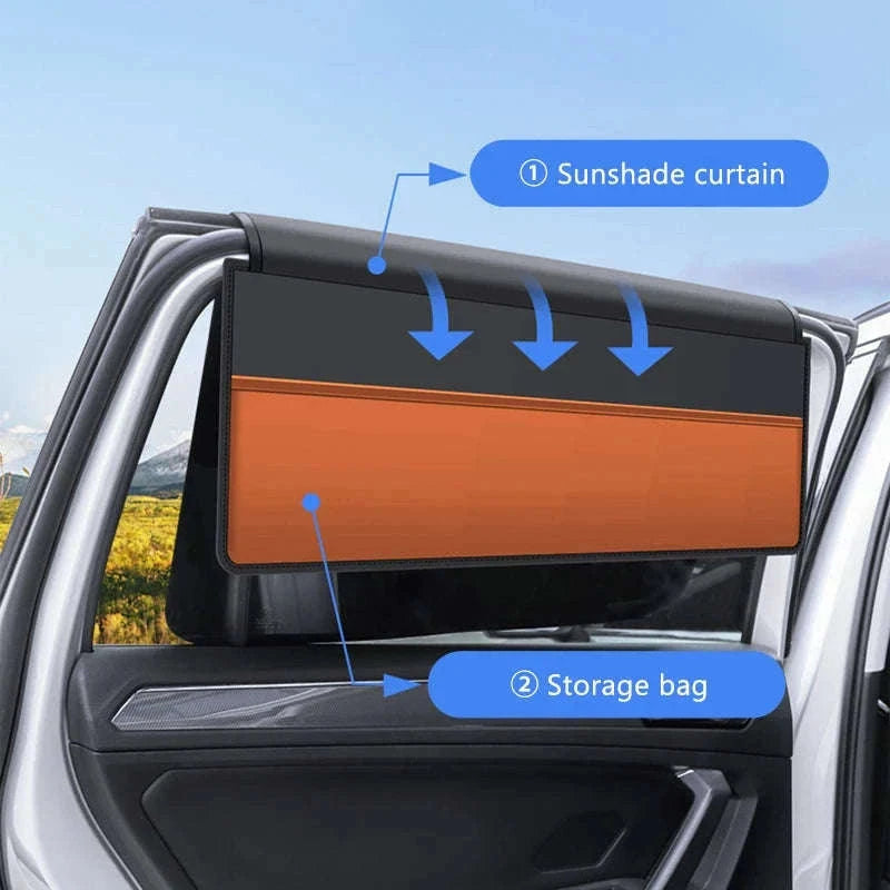 Car Window Sunshade Magnetic Side Window Curtain-Rear-1pc