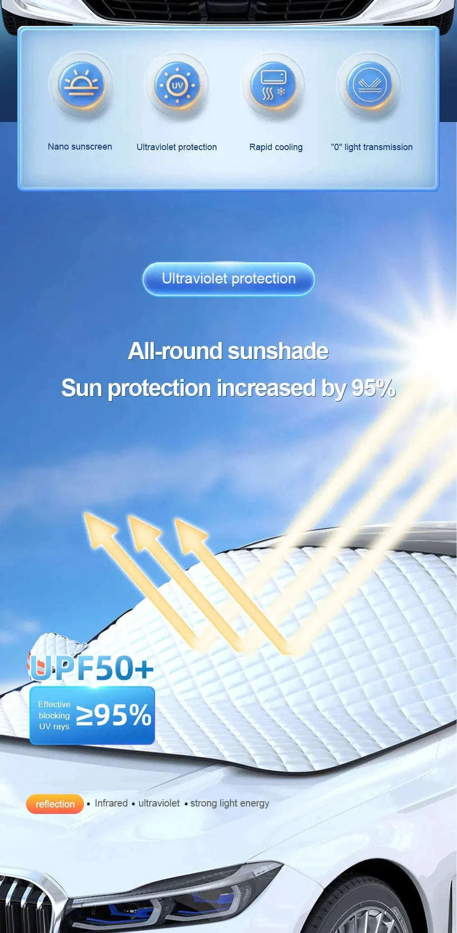 Car Windshield Snow Cover Waterproof Sun Shade-Small
