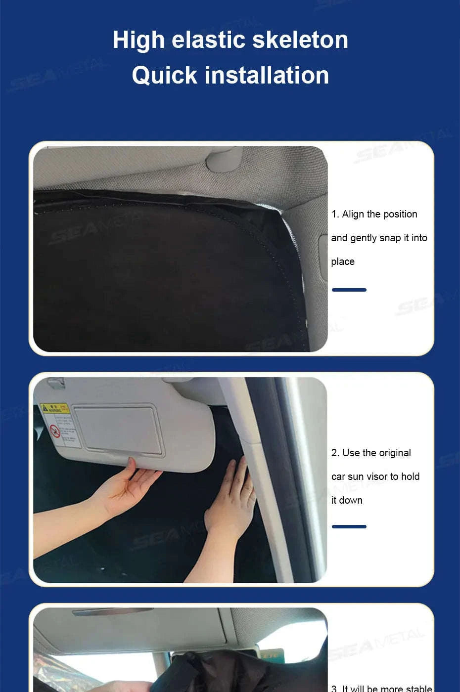 Car Windshield Sun Shade Front Window Sunshade-Size S
