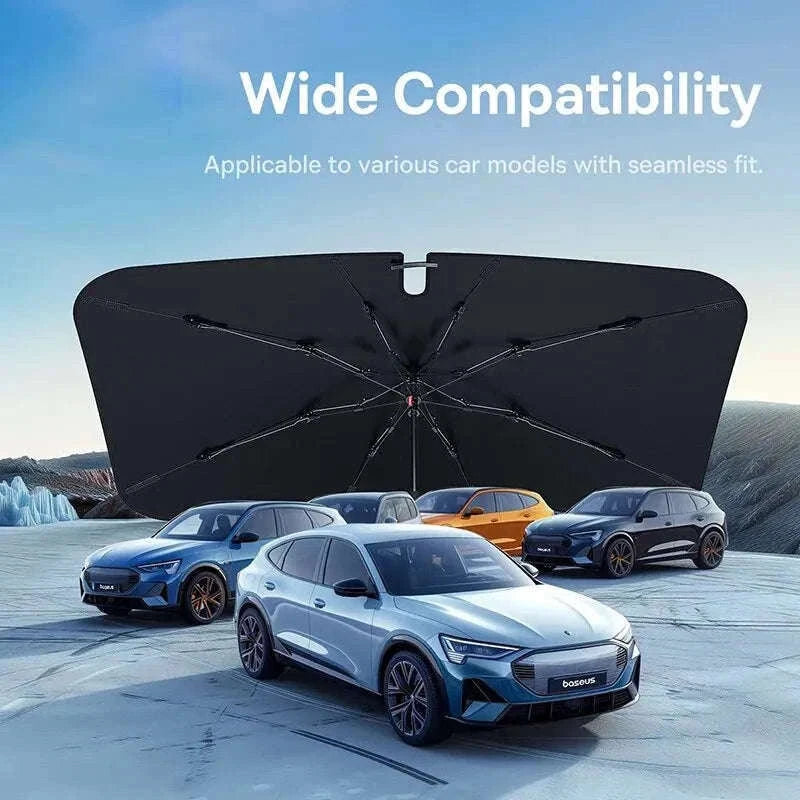 Car Windshield Sun Shade with Hemmed Edges-142 x 75cm