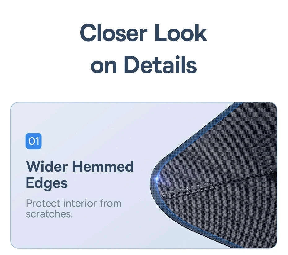 Car Windshield Sun Shade with Hemmed Edges-142 x 75cm