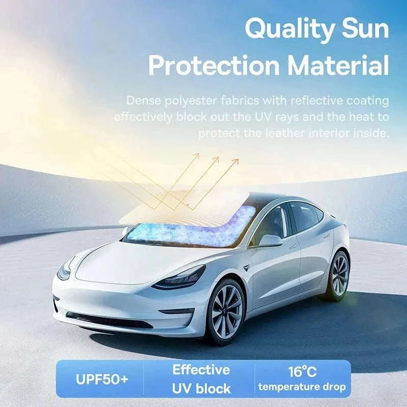 Car Windshield Sun Shade with Hemmed Edges-142 x 75cm