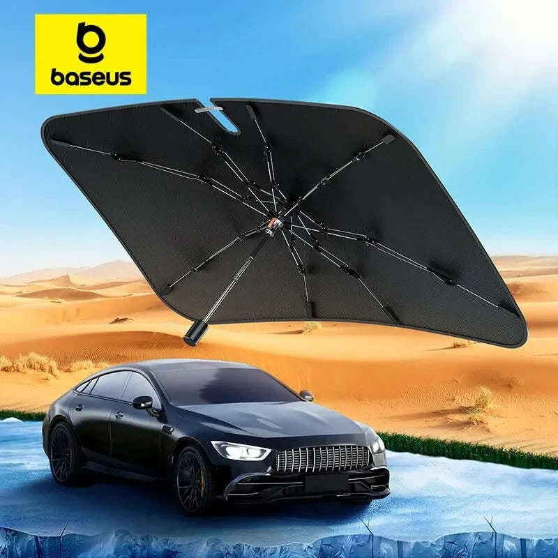 Car Windshield Sun Shade with Hemmed Edges-142 x 75cm