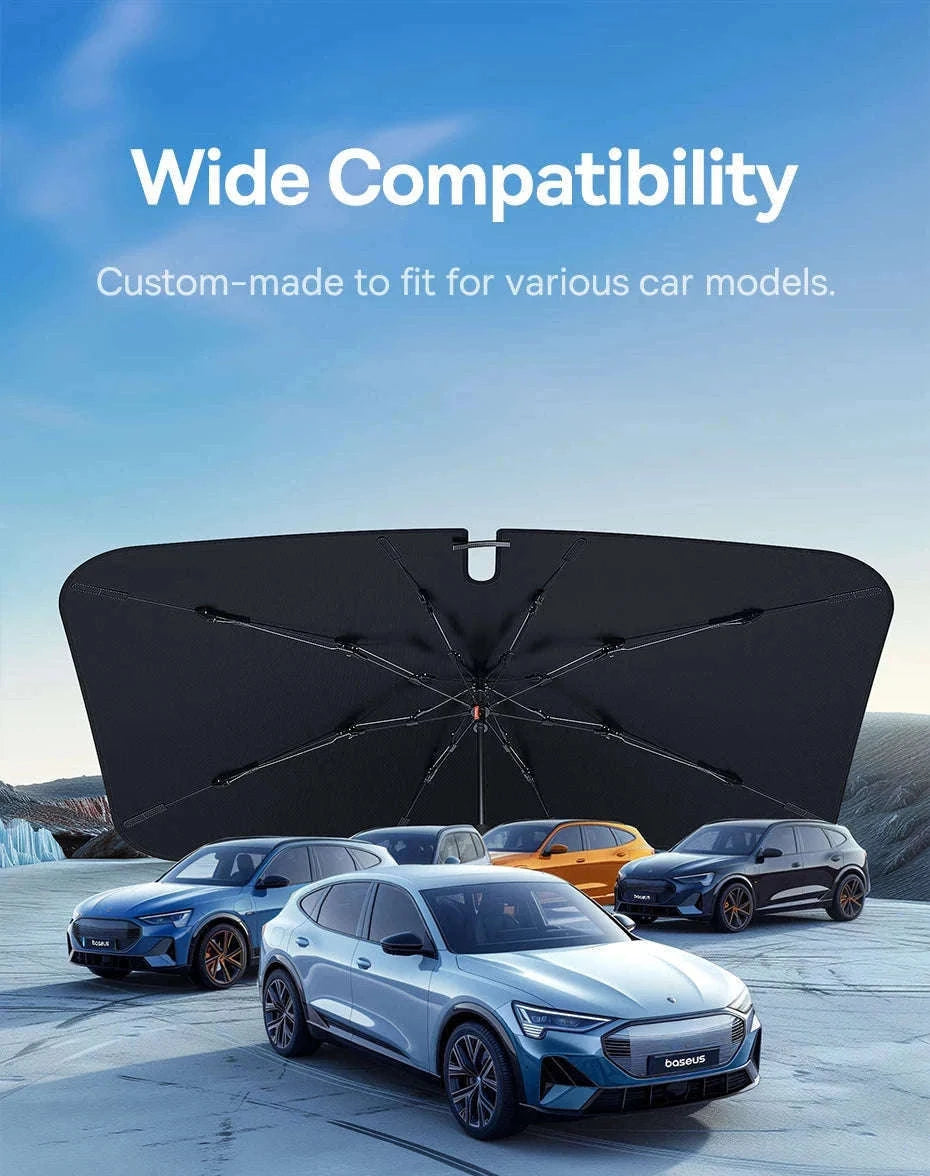 Car Windshield Sun Shade with Hemmed Edges-142 x 75cm
