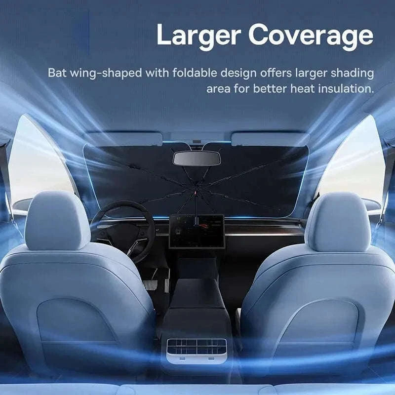 Car Windshield Sun Shade with Hemmed Edges-142 x 75cm