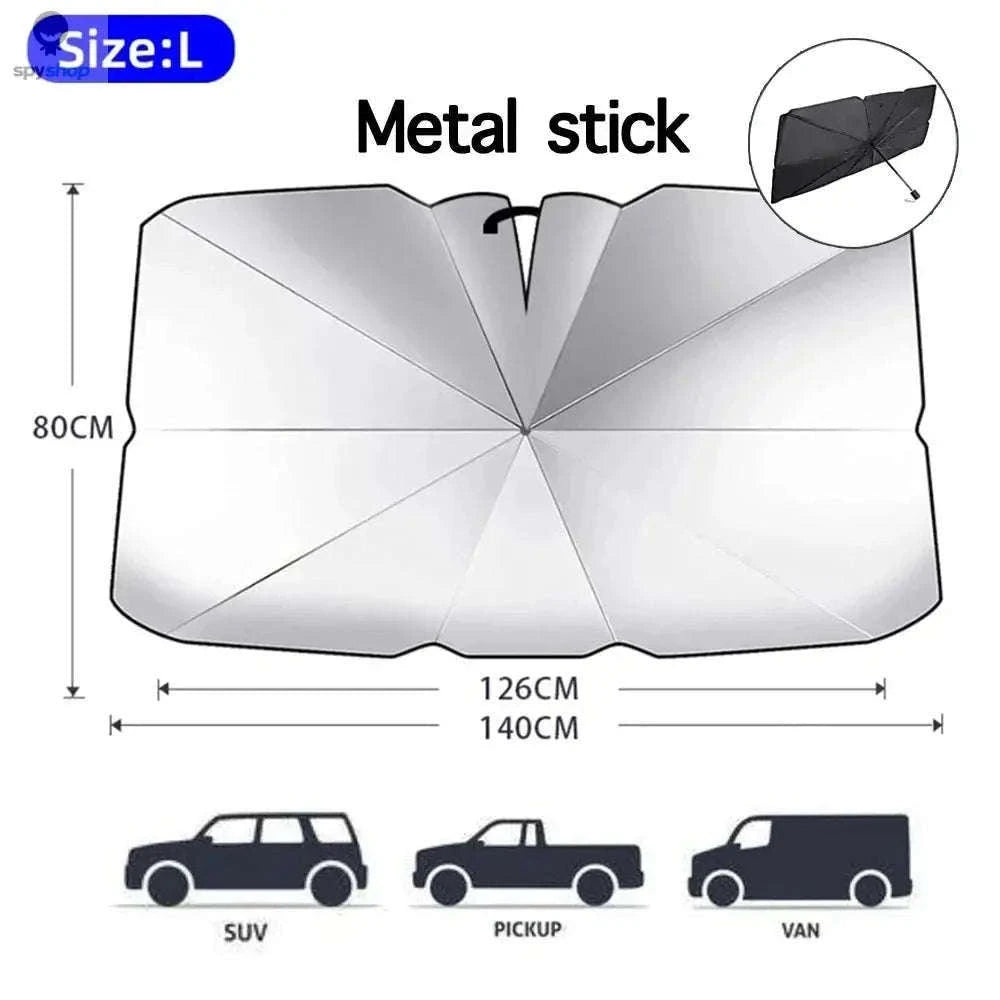Car Windshield Sunshade Umbrella for UV Protection and Heat Reduction-Pull Cord S