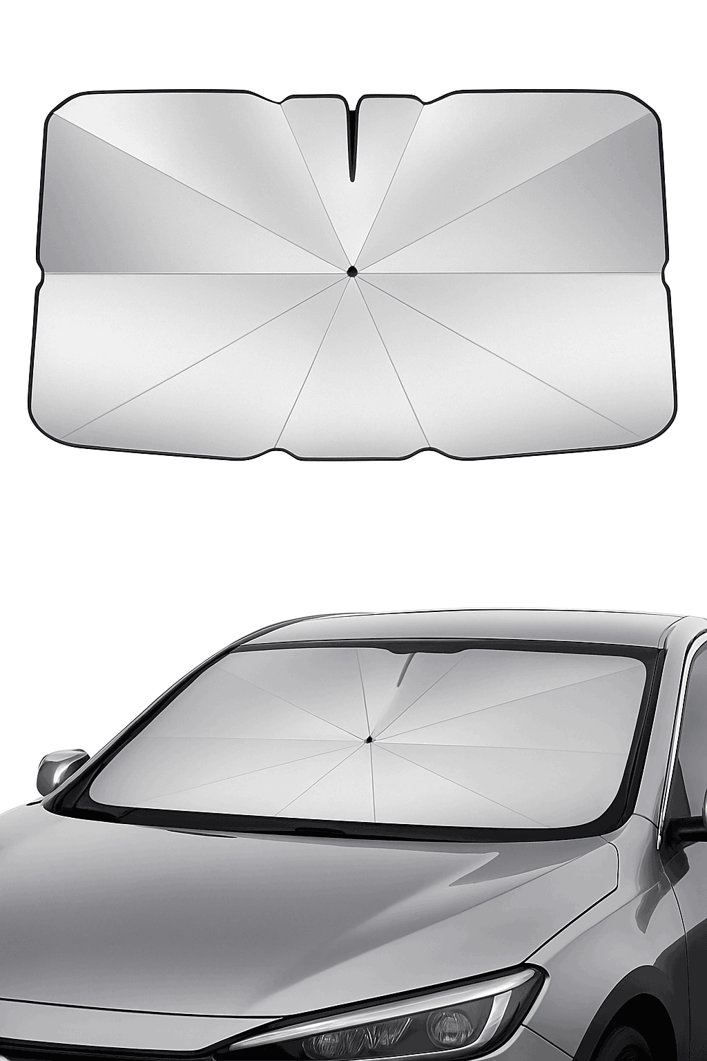 Car Windshield Sunshade Umbrella for UV Protection and Heat Reduction-Pull Cord S