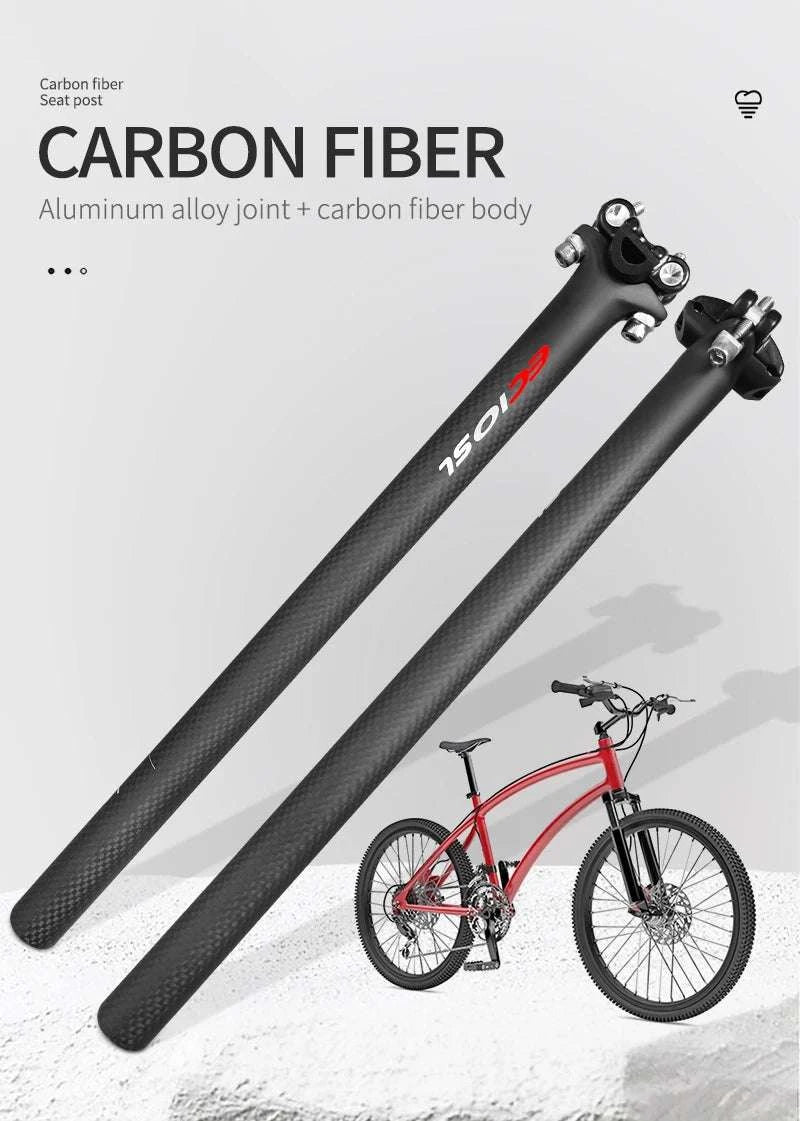 Carbon Fiber Bicycle Seatpost 27.2/30.8/31.6mm 350/400mm-27.2X350
