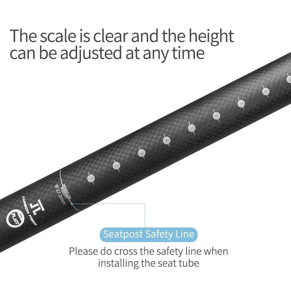 Carbon Fiber Bicycle Seatpost 27.2/30.8/31.6mm 350/400mm-27.2X350