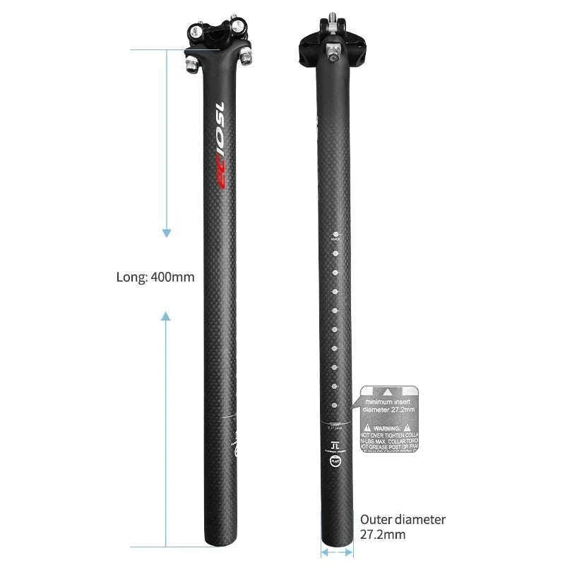 Carbon Fiber Bicycle Seatpost 27.2/30.8/31.6mm 350/400mm-27.2X350