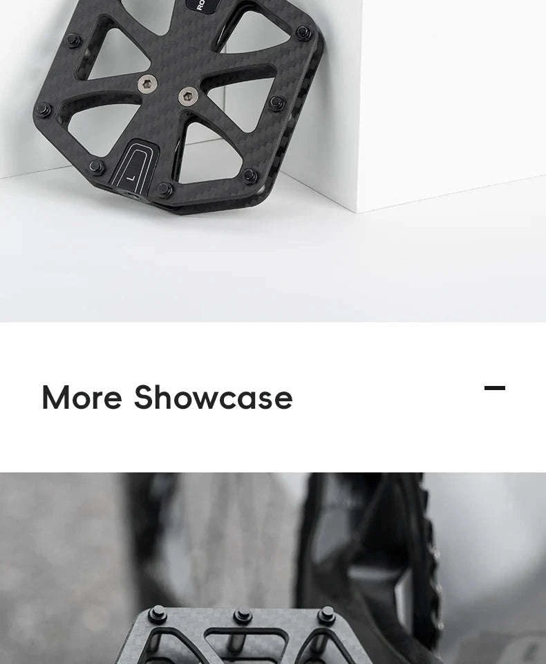 Carbon Fiber Bike Pedals with 3 Bearings Anti-Slip MTB & Road-C520-S