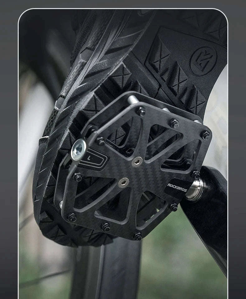 Carbon Fiber Bike Pedals with 3 Bearings Anti-Slip MTB & Road-C520-S