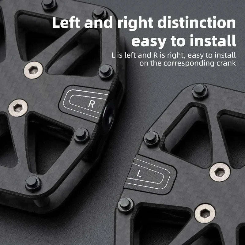 Carbon Fiber Bike Pedals with 3 Bearings Anti-Slip MTB & Road-C520-S