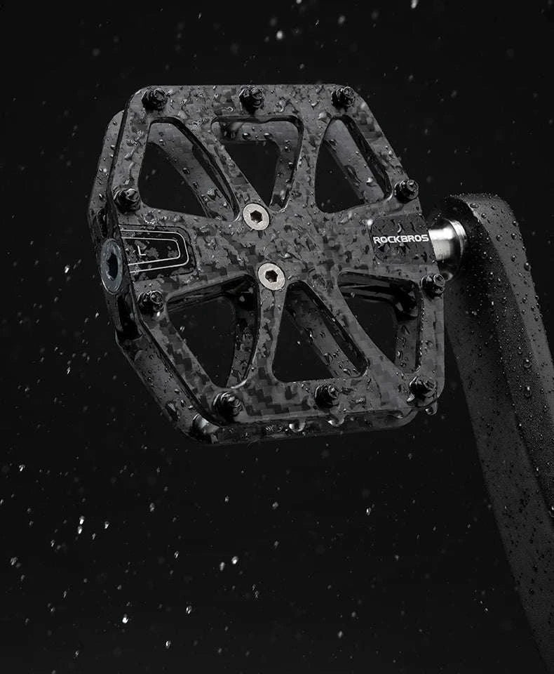 Carbon Fiber Bike Pedals with 3 Bearings Anti-Slip MTB & Road-C520-S
