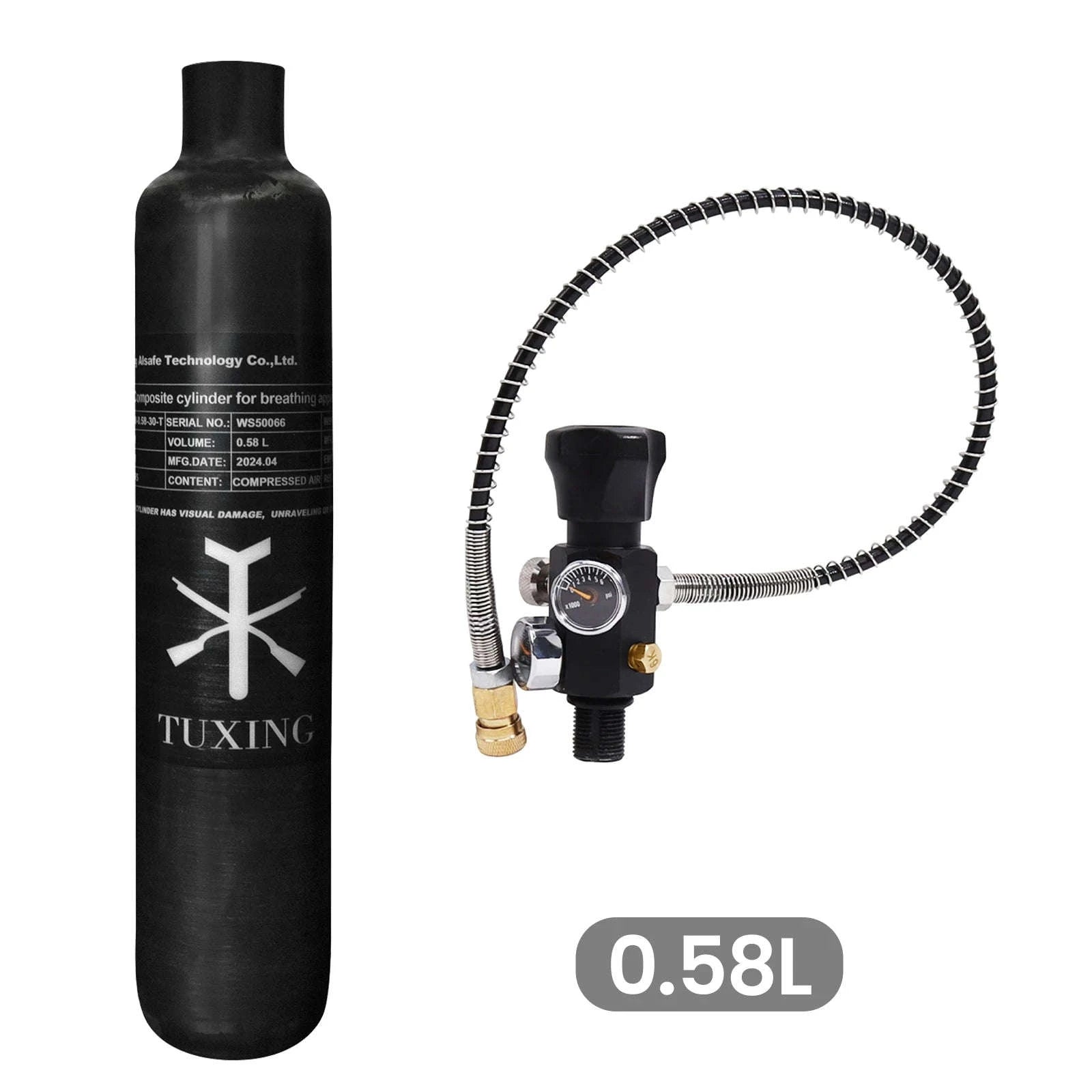 Carbon Fiber Cylinder HPA Tank 0.58L 300Bar M18*1.5-Only 0.58L / China Mainland
