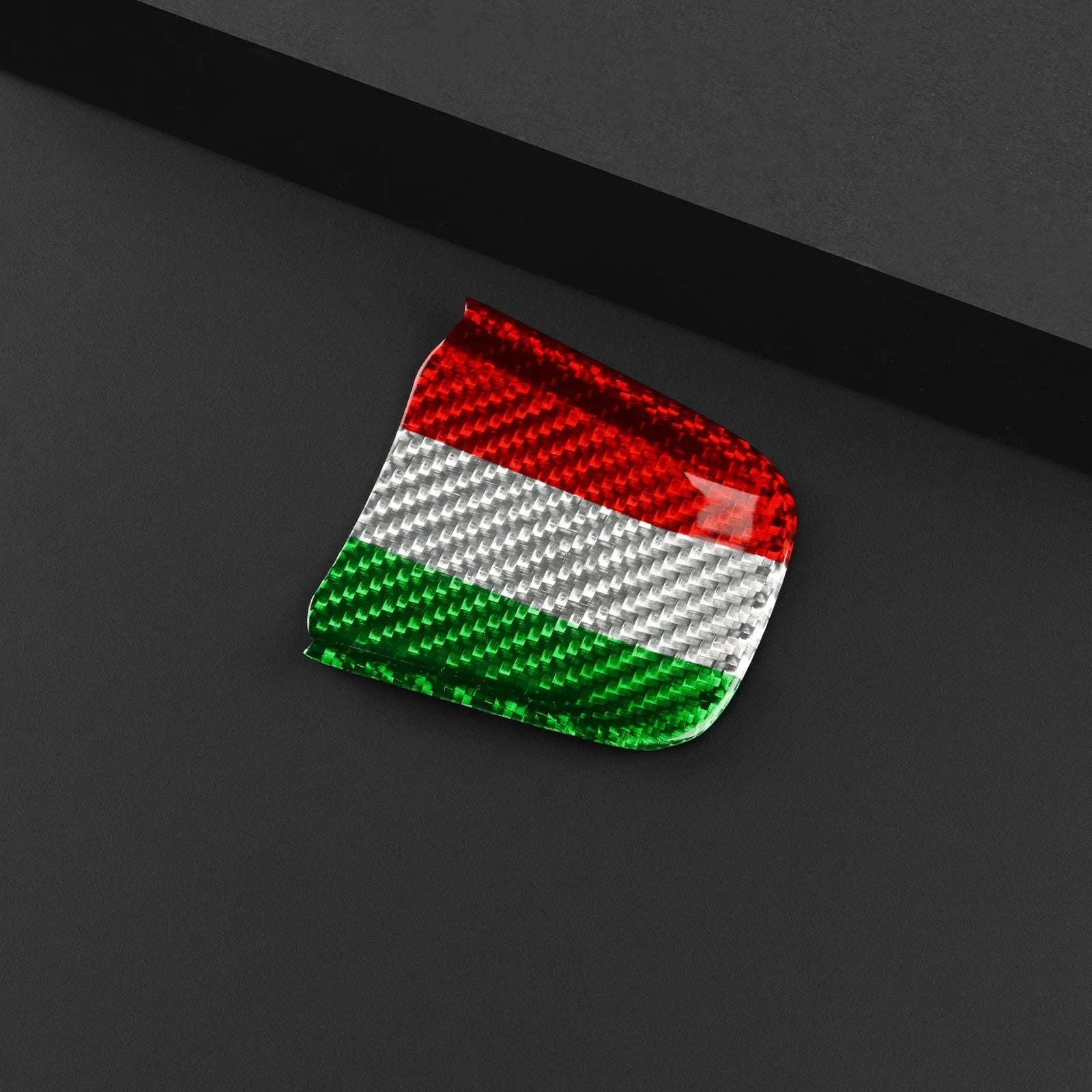 Carbon Fiber Steering Wheel Bottom Sticker for Fiat 500 Abarth-Tricolor / Germany