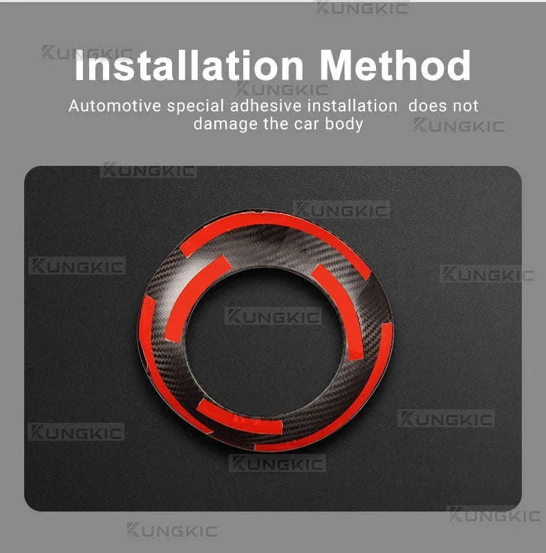 Carbon Fiber Steering Wheel Bottom Sticker for Fiat 500 Abarth-Tricolor / Germany