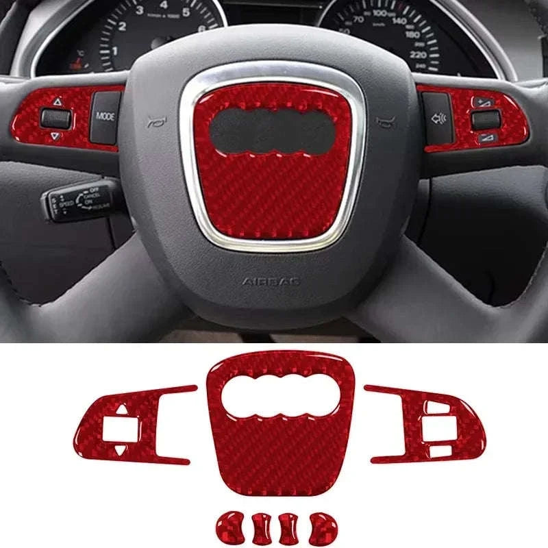 Carbon Fiber Steering Wheel Ring Trim for Audi A4 A6 Q5 Q7 A3-carbon fiber type C / Germany