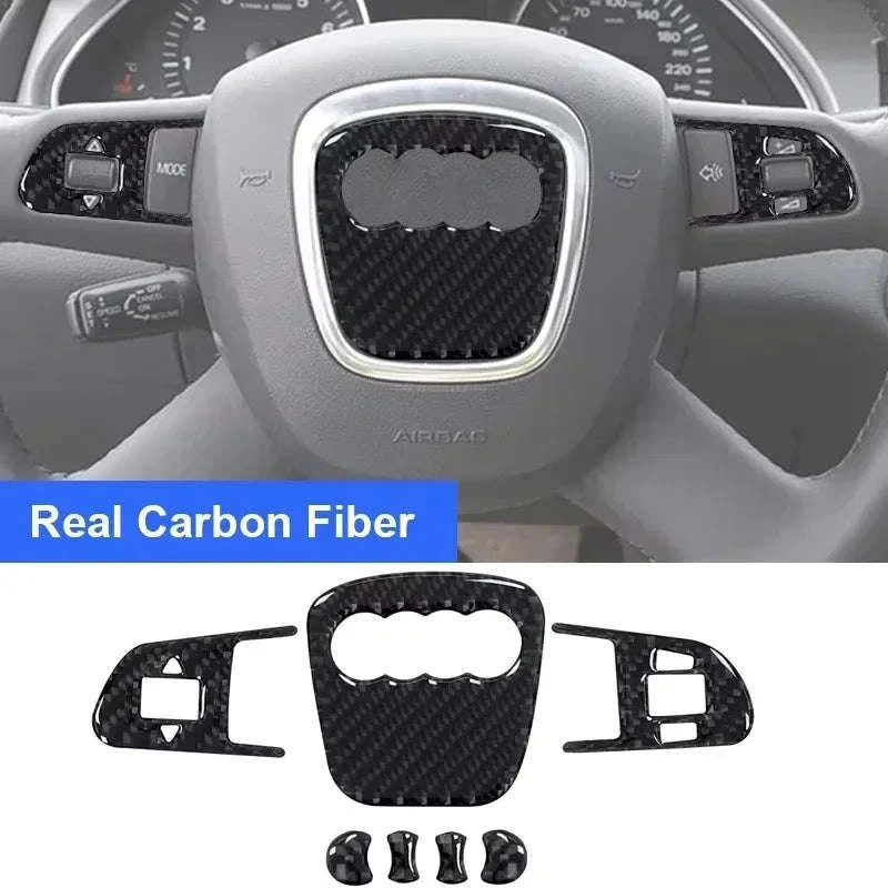 Carbon Fiber Steering Wheel Ring Trim for Audi A4 A6 Q5 Q7 A3-carbon fiber type C / Germany