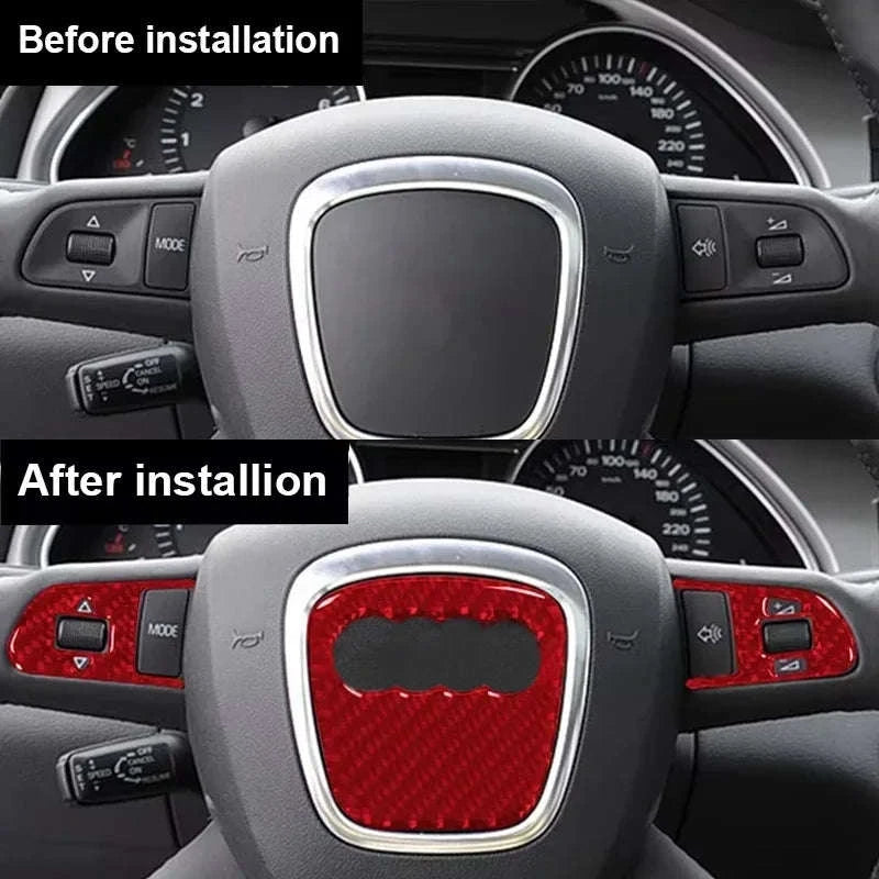 Carbon Fiber Steering Wheel Ring Trim for Audi A4 A6 Q5 Q7 A3-carbon fiber type C / Germany