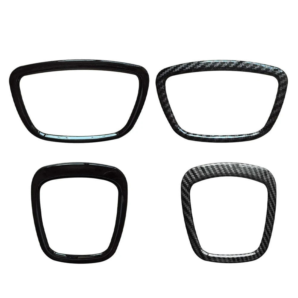 Carbon Fiber Steering Wheel Trim Cover for Audi Models-Germany / Style 2 Black