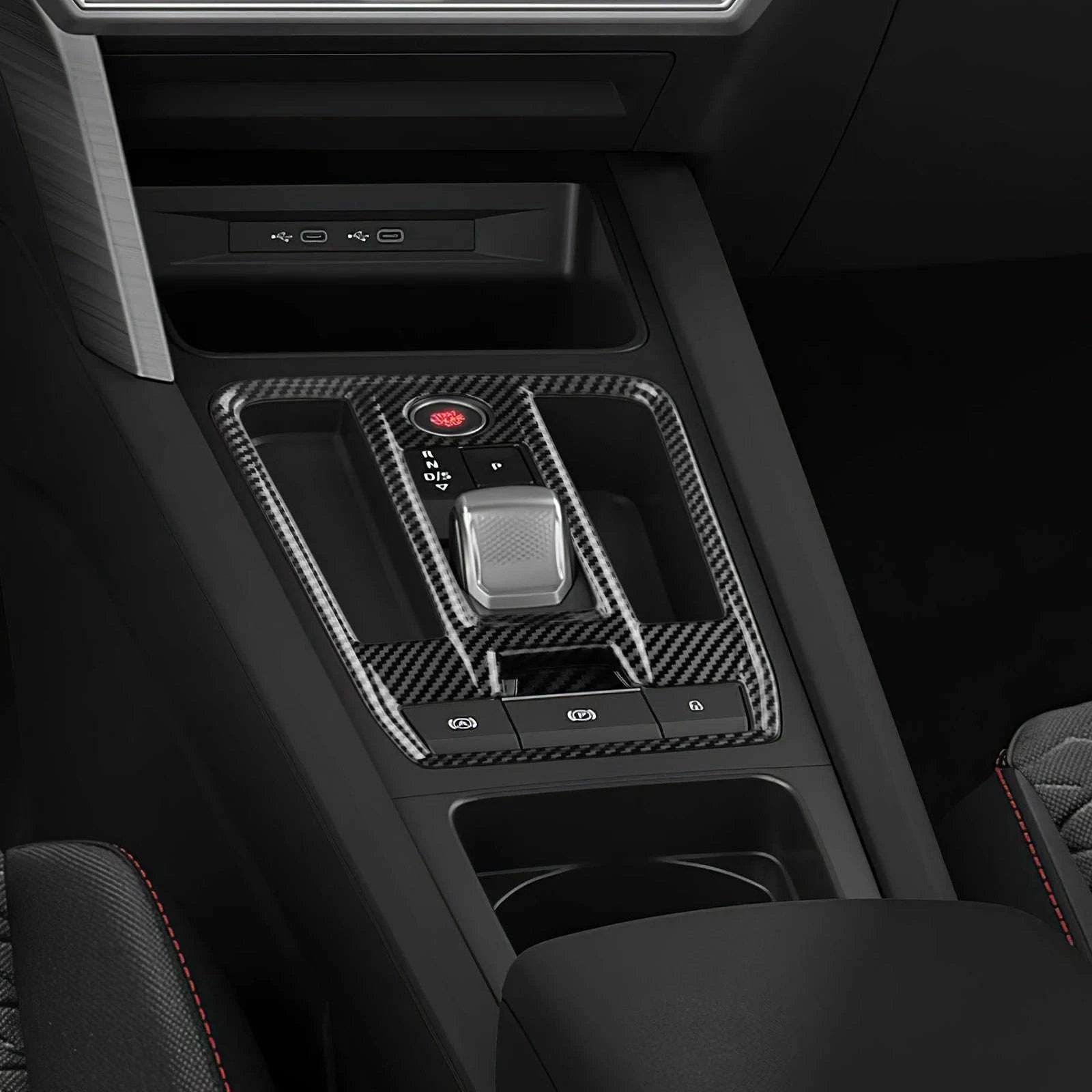 Carbon Fiber Style ABS Gear Trim for Seat Leon and Cupra-Only for LHD / Germany