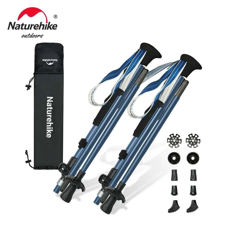 Carbon Fiber Trekking Poles Adjustable 103–135cm Ultralight Hiking Sticks-PRO Black S 2pcs / Russian Federation
