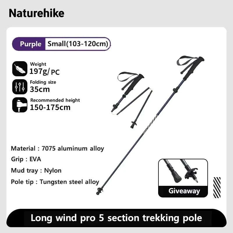 Carbon Fiber Trekking Poles Adjustable 103–135cm Ultralight Hiking Sticks-PRO Black S 2pcs / Russian Federation
