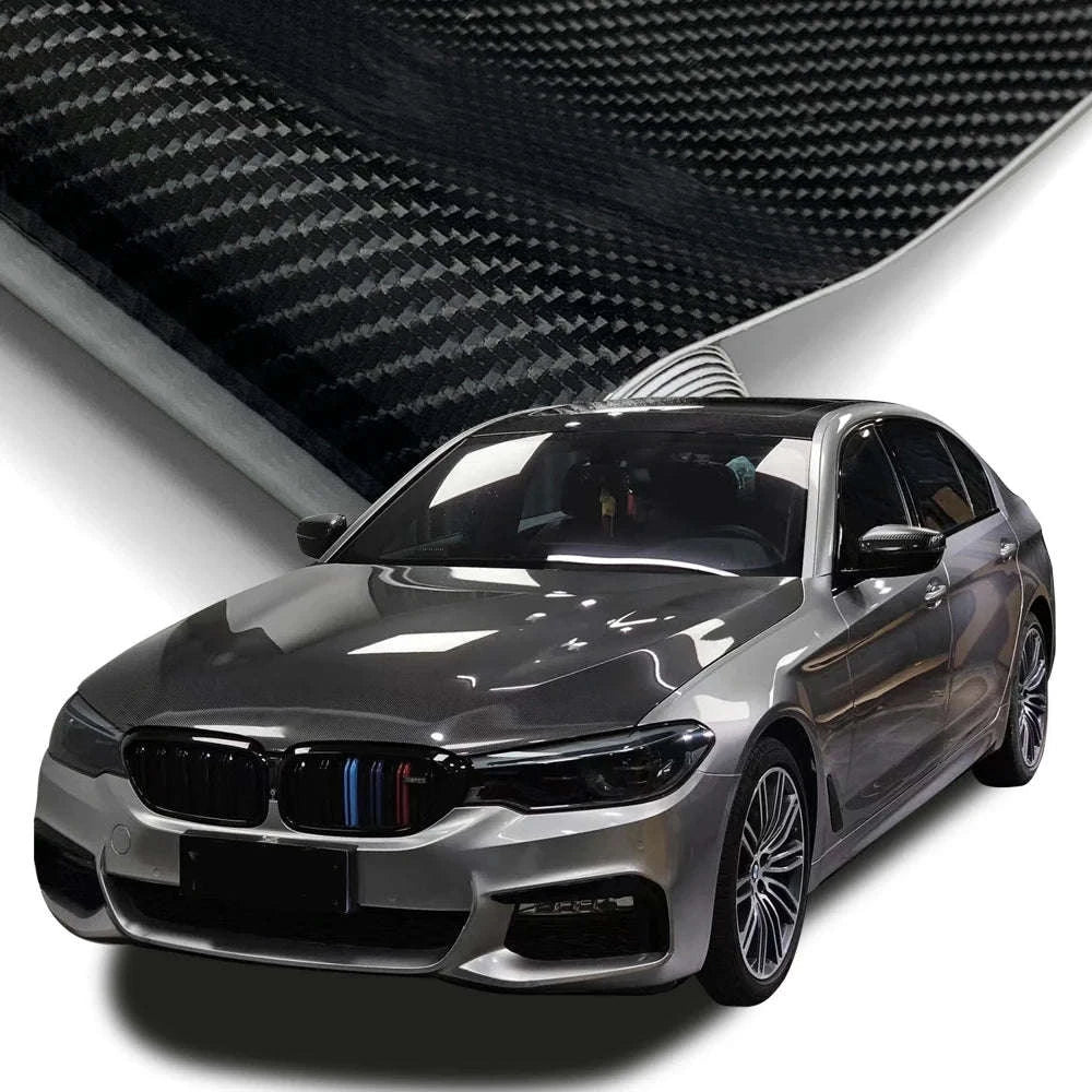 Carbon Fiber Vinyl Wrap Film 1.45m x 2m Glossy Black-2D / 145cmx200cm