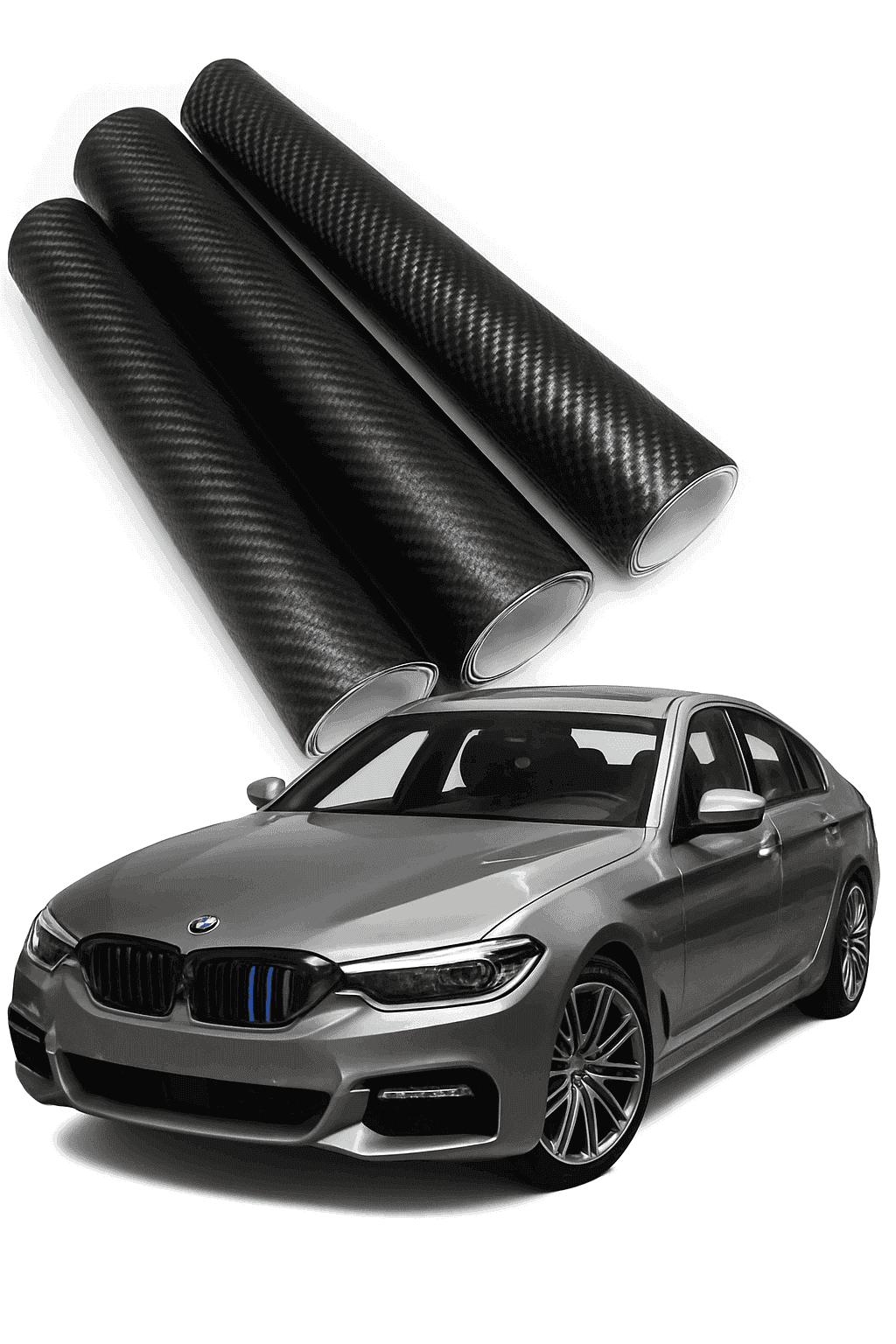 Carbon Fiber Vinyl Wrap Film 1.45m x 2m Glossy Black-2D / 145cmx200cm
