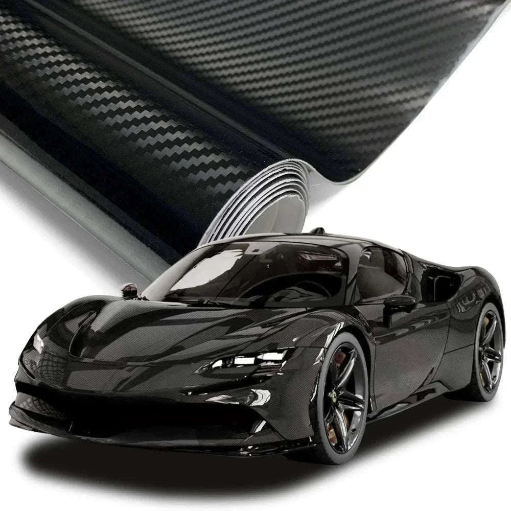 Carbon Fiber Vinyl Wrap Film 1.45m x 2m Glossy Black-2D / 145cmx200cm