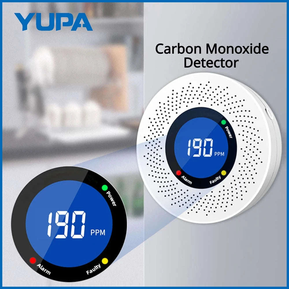 Carbon Monoxide Detector with Digital Display and Battery Power-10-PCS / China Mainland