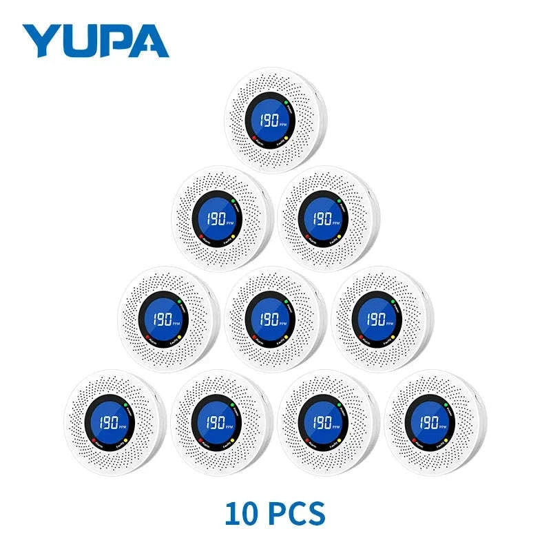 Carbon Monoxide Detector with Digital Display and Battery Power-10-PCS / China Mainland